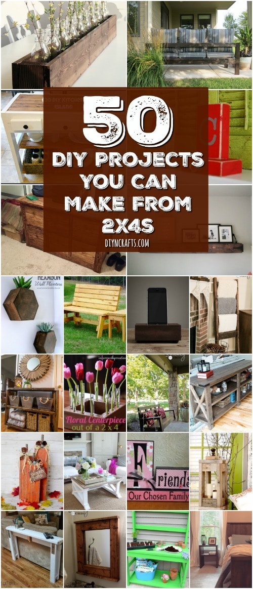 50 DIY Home Decor And Furniture Projects You Can Make From 2X4s {With tutorial lins and free plans}