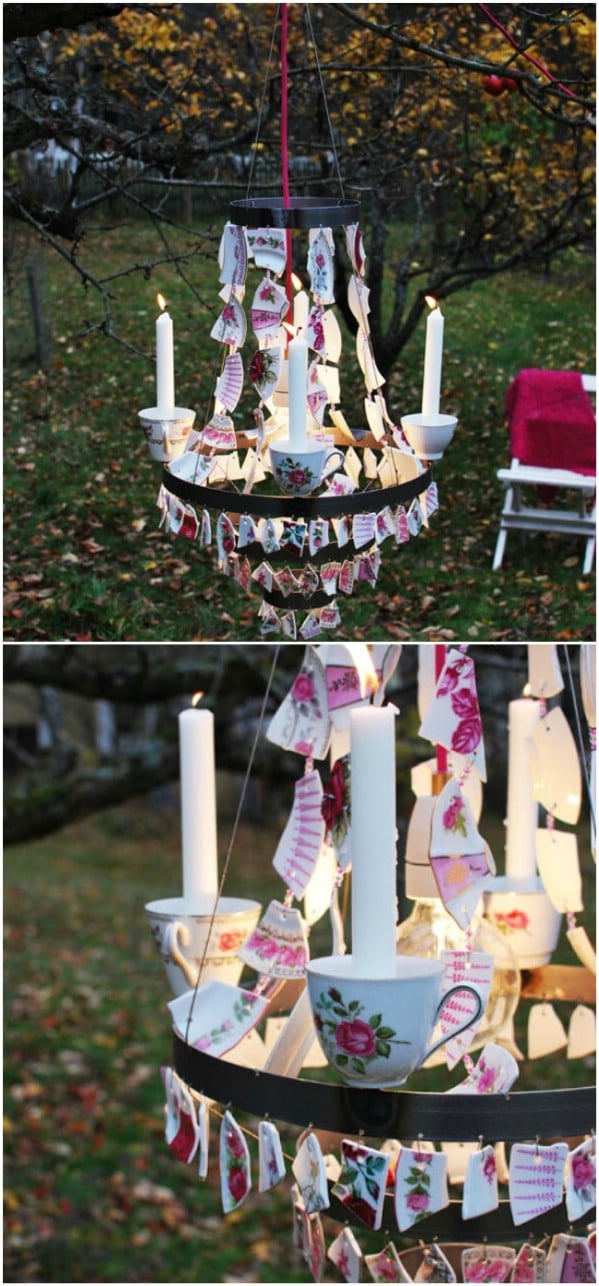 DIY Backyard Chandelier