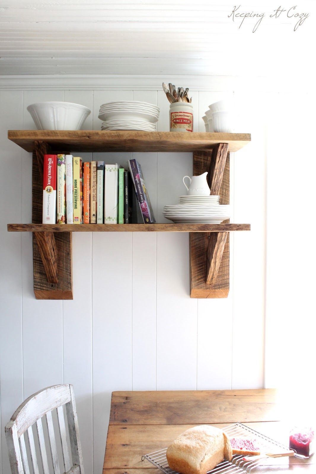 Rustic shelves from reclaimed wood