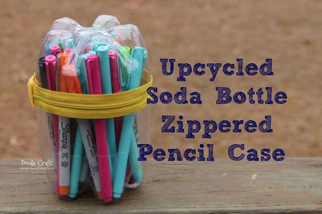 Zippered pop bottle pencil case