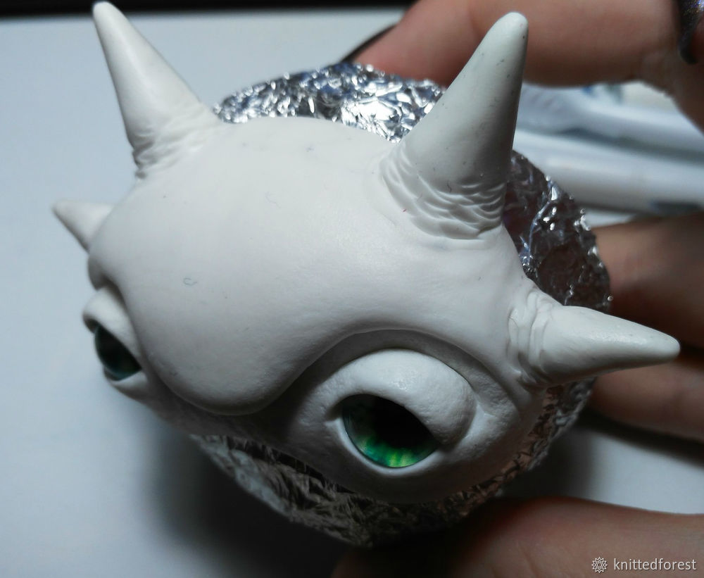 Процесс создания авторской игрушки из полимерной глины. Часть 1. Лепка мордочки, фото № 28