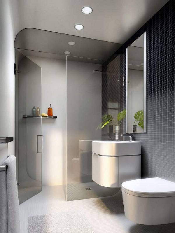 дизайн ванной комнаты совмещенной с туалетом, фото 12