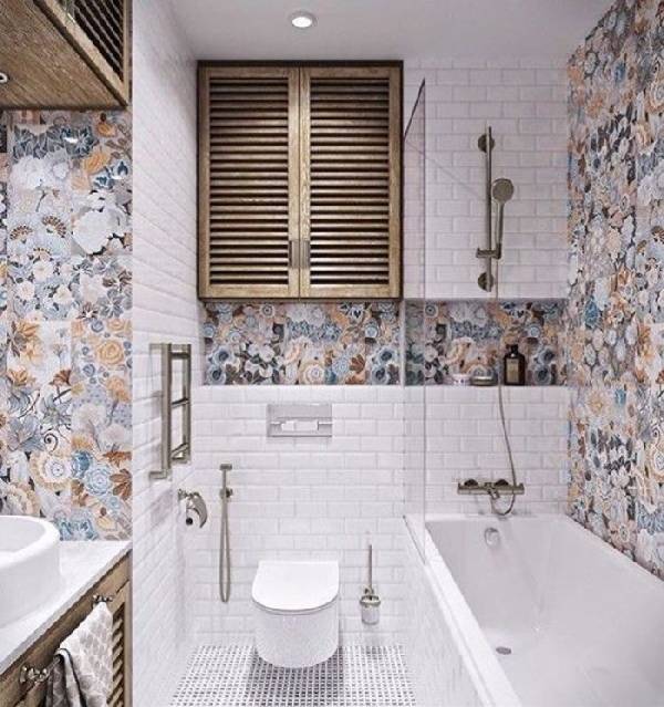 дизайн ванной комнаты совмещенной с туалетом, фото 3