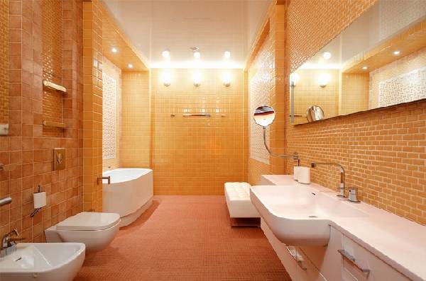 дизайн узкой ванной комнаты совмещенной с туалетом, фото 36