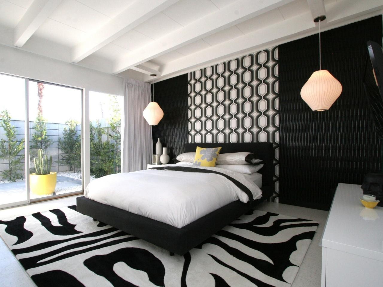 черно белая спальня дизайн