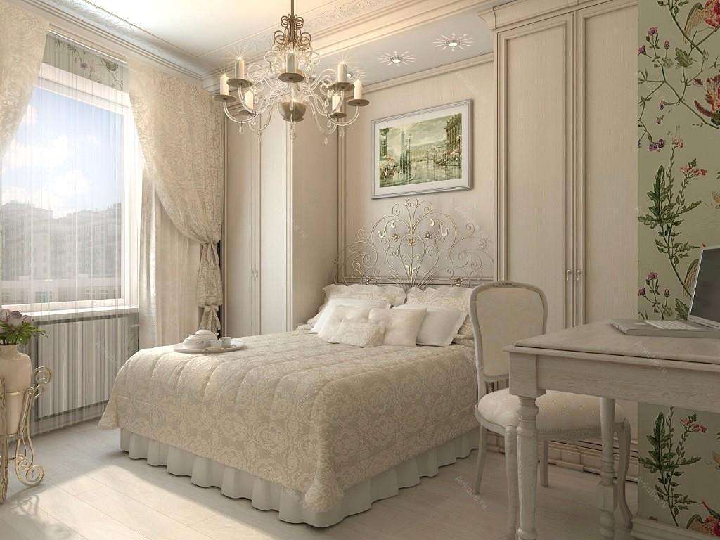 Для того чтобы маленькая спальня смотрелась очень красиво, лучше всего для отделки стен использовать светлые тона