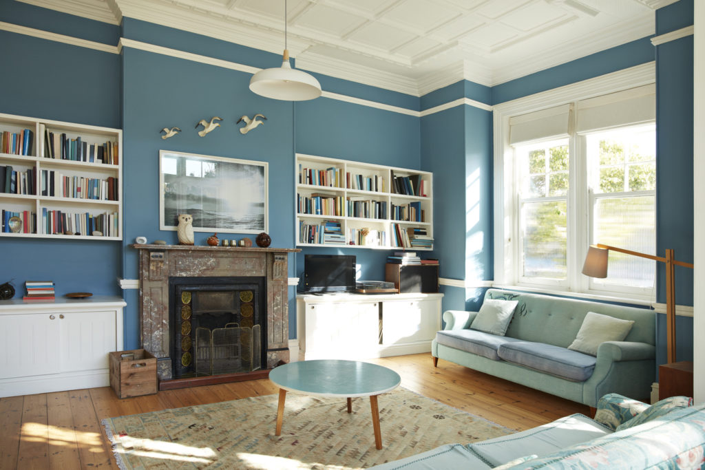 Ocean blue living room paint color