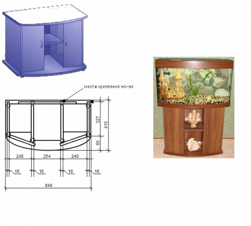 Подбор размера подставки под аквариум