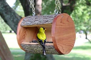 Bird feeder with cedar ends.