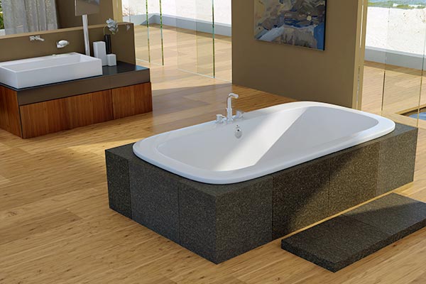 Americh drop-in whirlpool bathtub installed