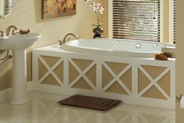 Swirl-Way luxury whirlpool tub installed in bathroom